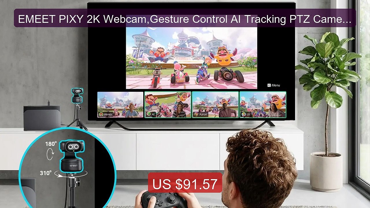 EMEET PIXY 2K Webcam,Gesture Control AI Tracking PTZ Camera... -- Top Pick 2026 | Unbeatable Price!