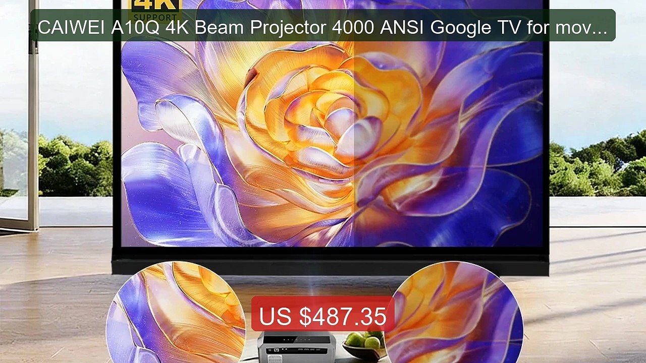 CAIWEI A10Q 4K Beam Projector 4000 ANSI Google TV for movies ... -- Amazing Value 2026 | Must Have!