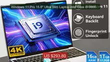 Windows 11 Pro 15.6" Ultra Slim Laptop intel Core i9-9900 16G... -- Amazing Value 2026 | Must Have!