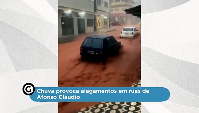 Chuva provoca alagamentos em ruas de Afonso Cláudio