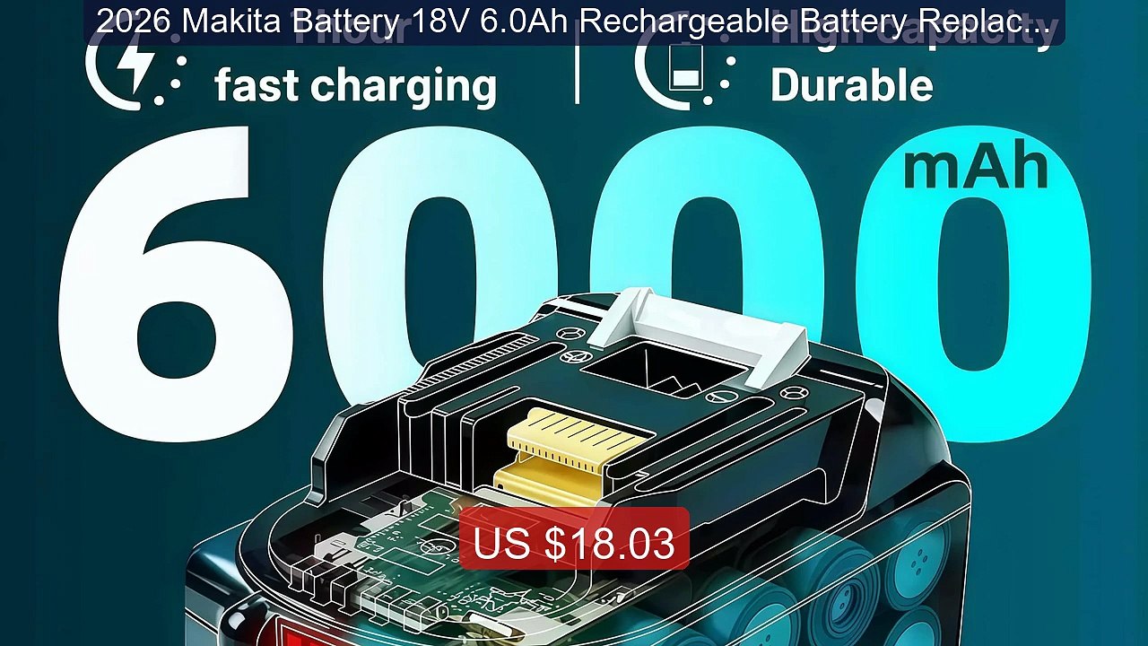 2026 Makita Battery 18V 6.0Ah Rechargeable Battery Replace Mak... -- Hot Deal 2026 | Limited Offer!