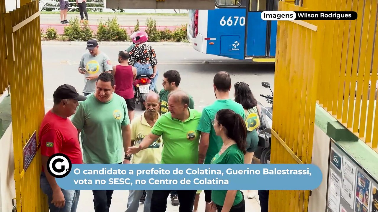 O candidato a prefeito de Colatina, Guerino Balestrassi,  vota no SESC, no Centro de Colatina