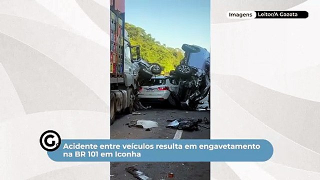 Acidente entre veículos resulta em engavetamento na BR 101 em Iconha