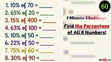 #ThinkFast 🤔⚡️ Find the Percentage of All 8 Numbers! 💯
