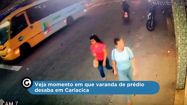 Veja momento em que varanda de prédio desaba em Cariacica