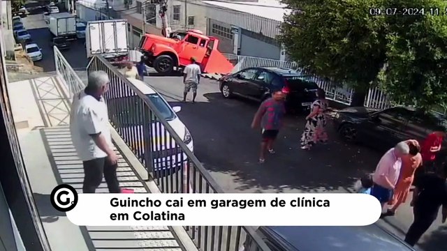 Guincho cai em garagem de clínica em Colatina