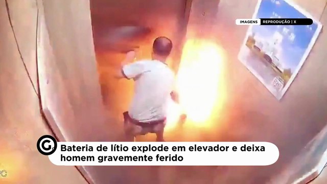 Bateria de lítio explode em elevador e deixa homem gravemente ferido