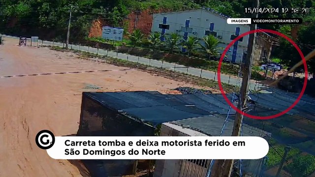 Carreta tomba e deixa motorista ferido em São Domingos do Norte
