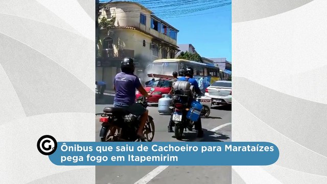 Ônibus que saiu de Cachoeiro para Marataízes pega fogo em Itapemirim
