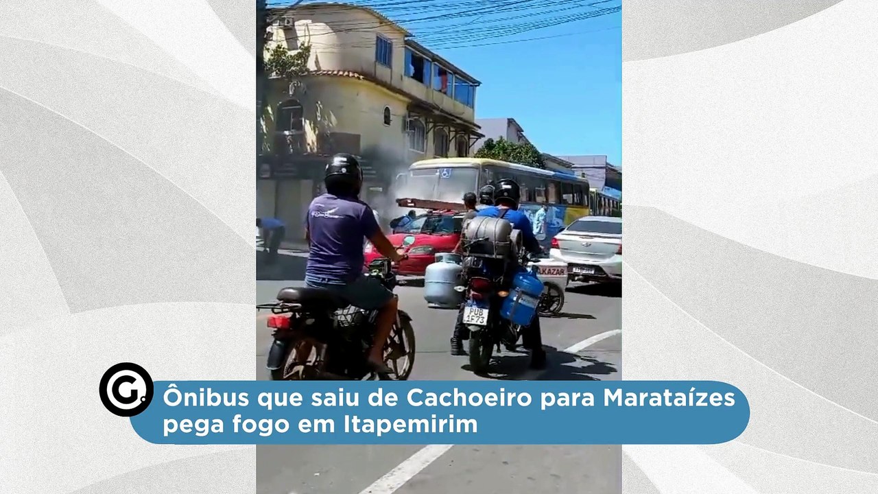 Ônibus que saiu de Cachoeiro para Marataízes pega fogo em Itapemirim