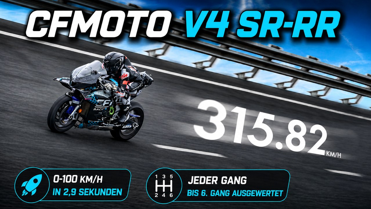 CFMOTO V4 SR-RR zeigt beeindruckende V4-Performance mit 315-km/h