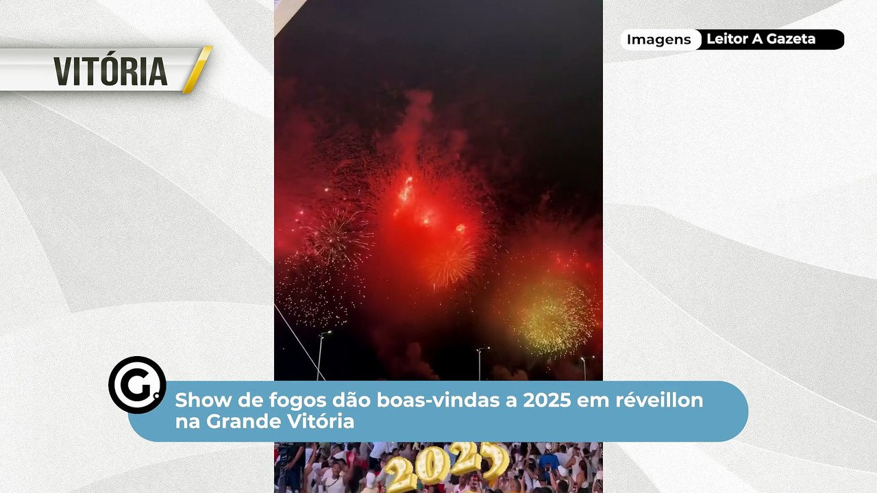 Show de fogos dão boas-vindas a 2025 em réveillon na Grande Vitória
