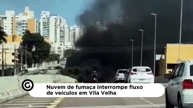 Nuvem de fumaça interrompe fluxo de veículos em Vila Velha