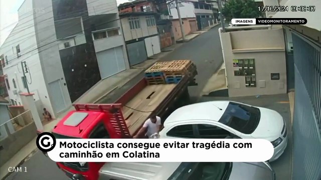 Motociclista consegue evitar tragédia com caminhão em Colatina