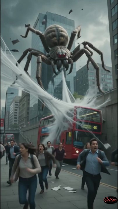 GIANT SPIDER ATTACKS THE CITY! 🕷️😱  Monster Story #GiantSpider #MonsterStory #AIAnimation #CreatureAttack #SpiderMonster #EpicStory #MonsterUniverse #Animation
