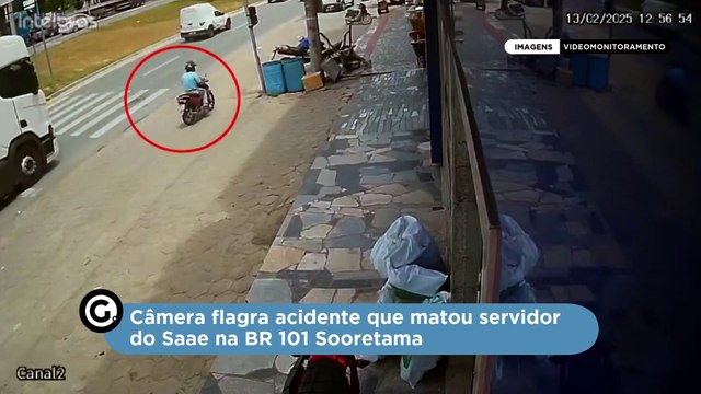 Câmera flagra acidente que matou servidor do Saae na BR 101 Sooretama