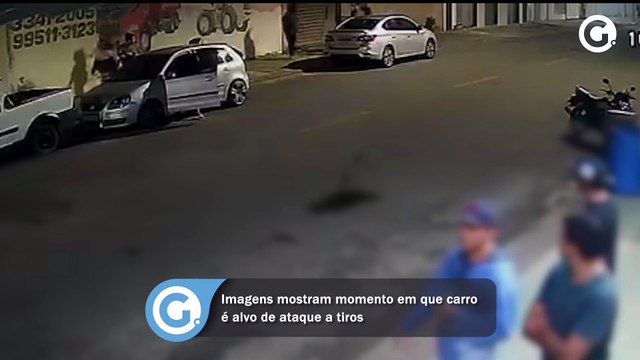 Imagens mostram momento em que carro é alvo de ataque a tiros