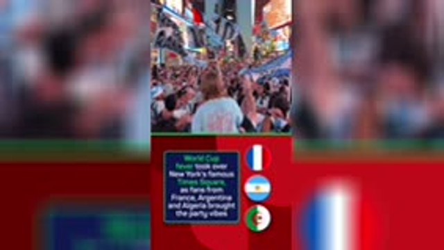 Party vibes as World Cup fans take over Times Square