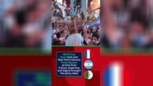 Party vibes as World Cup fans take over Times Square