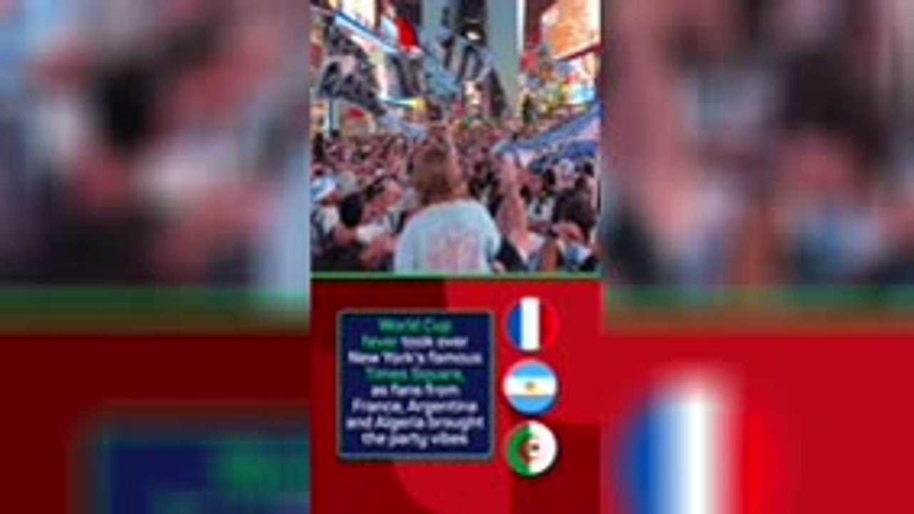 Party vibes as World Cup fans take over Times Square