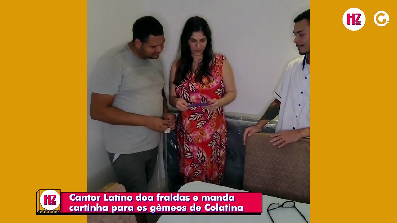 Cantor Latino doa fraldas e manda cartinha para os gêmeos de Colatina