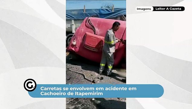 Carretas se envolvem em acidente em Cachoeiro de Itapemirim