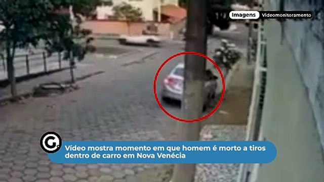 Vídeo mostra momento em que homem é morto a tiros dentro de carro em Nova Venécia