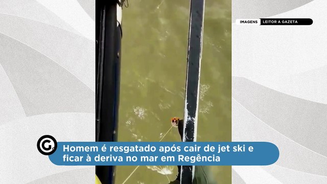 Homem é resgatado após cair de jet ski e ficar à deriva no mar em Regência, Linhares