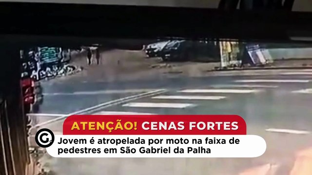 Jovem é atropelada por moto na faixa de pedestres em São Gabriel da Palha
