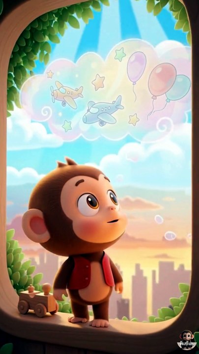 Manny the Monkey’s Sky Adventure 🌤️🐵 | Kids Story Video