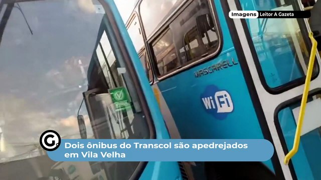 Dois ônibus do Transcol são apedrejados em Vila Velha