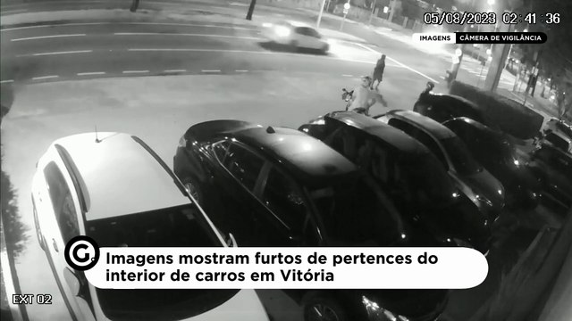 Imagens mostram furtos de pertences do interior de carros em Vitória