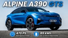 Alpine A390 GTS Alpine Vision Blue: 470 PS Elektro-Fastback