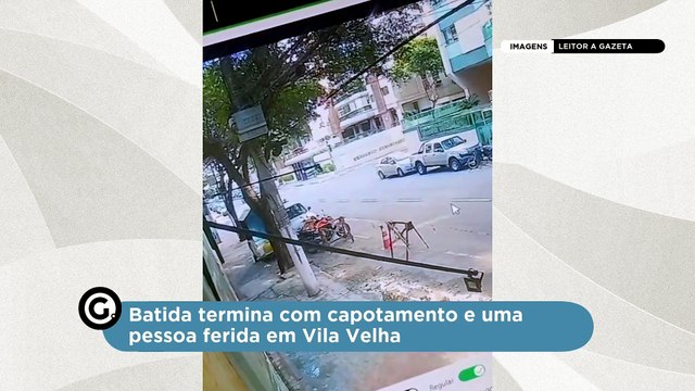 Batida termina com capotamento e uma pessoa ferida em Vila Velha