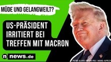 Donald Trump: Heiser, müde und gelangweilt? US-Präsident irritiert bei Treffen mit Macron