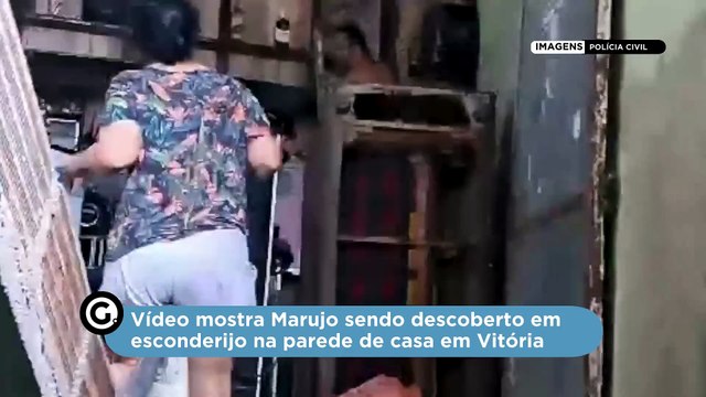 Vídeo mostra Marujo sendo descoberto em esconderijo na parede de casa em Vitória