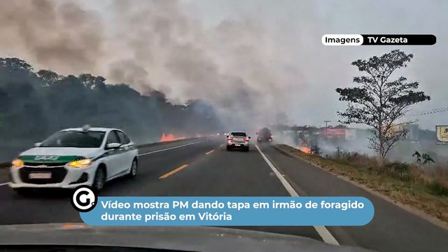 Incêndio gera nuvem de fumaça e encobre BR 101 em Linhares