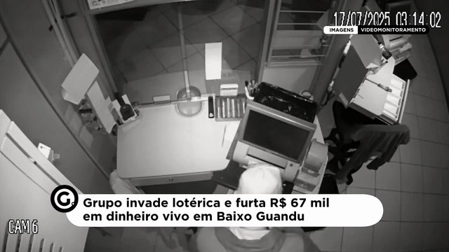 Grupo invade lotérica e furta R$ 67 mil em dinheiro vivo em Baixo Guandu