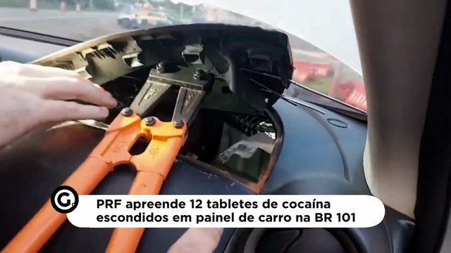 PRF apreende 12 tabletes de cocaína escondidos em painel de carro na BR 101