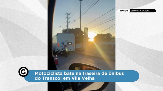 Motociclista bate na traseira de ônibus do Transcol em Vila Velha