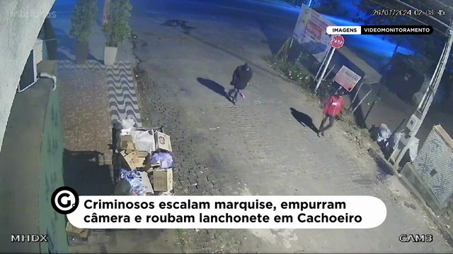 Criminosos escalam marquise, empurram câmera e roubam lanchonete em Cachoeiro
