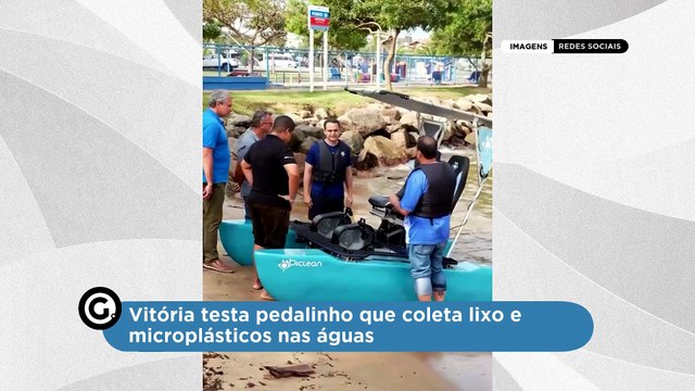 Vitória testa pedalinho que coleta lixo e microplásticos nas águas