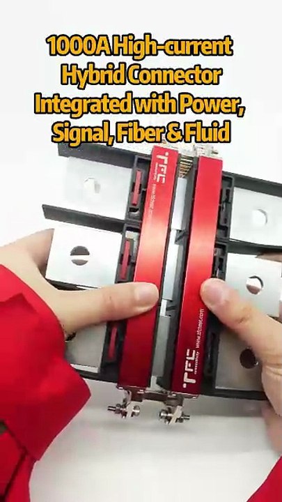 1000A High-current Hybrid ConnectorIntegrated with Power, Signal, Fiber & Fluid.
