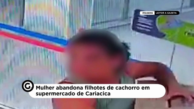 Mulher abandona filhotes de cachorro em supermercado de Cariacica