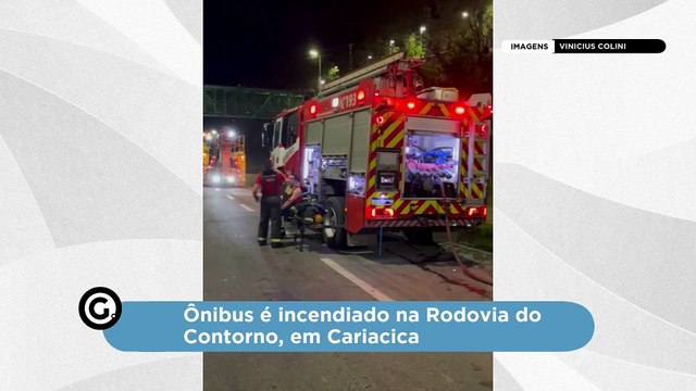 Ônibus é incendiado na Rodovia do Contorno, em Cariacica