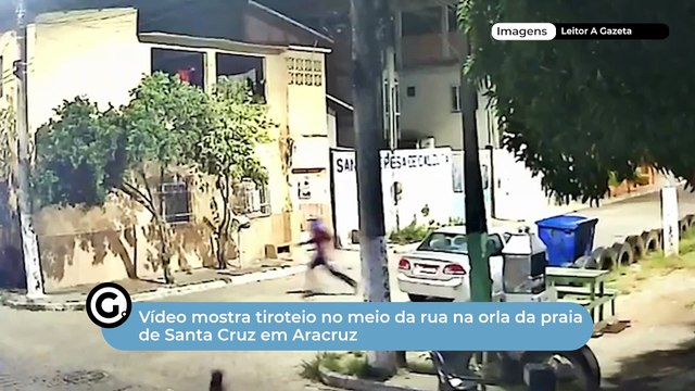Vídeo mostra tiroteio no meio da rua na orla da praia de Santa Cruz em Aracruz