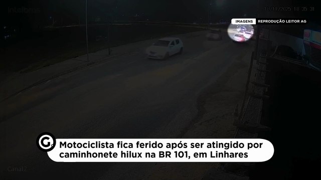 Motociclista fica ferido após ser atingido por caminhonete hilux na BR 101, em Linhares