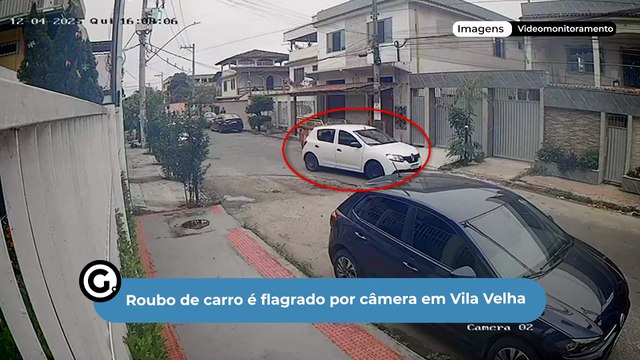 Roubo de carro é flagrado por câmera em Vila Velha