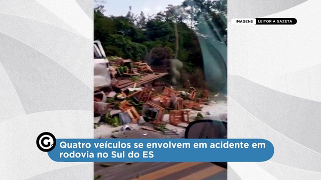 Quatro veículos se envolvem em acidente em rodovia no Sul do ES
