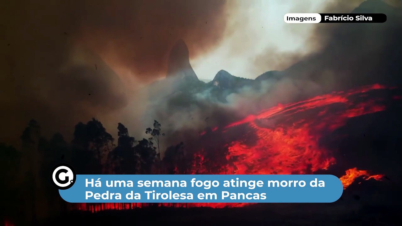 Há uma semana fogo atinge morro da Pedra da Tir...